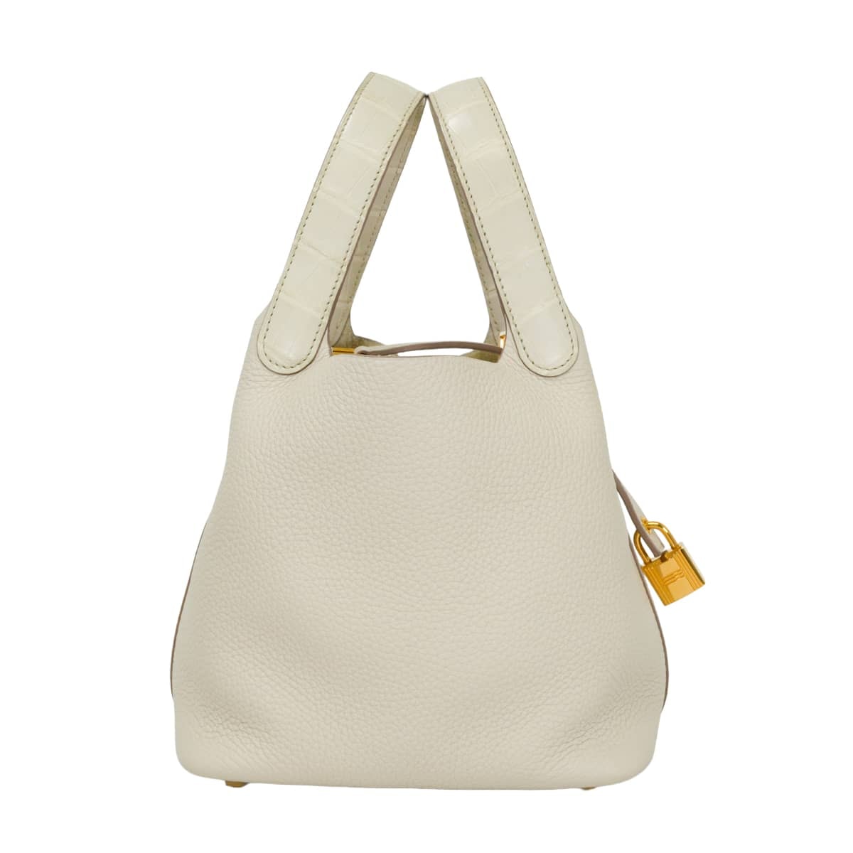 HERMES エルメス ハンドバッグ ピコタンロック 18 PM タッチ ベトン トリヨンクレマンス/クロコダイル アリゲーターマット ゴールド金具 U刻印 新品同様【中古】