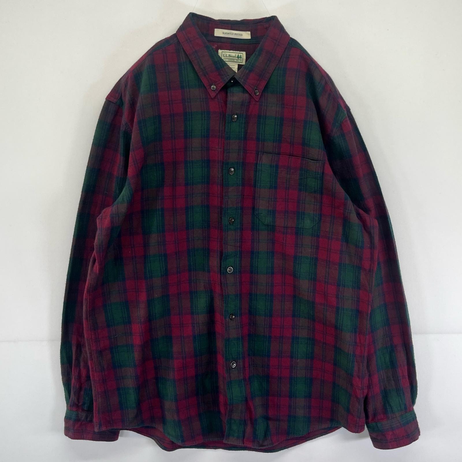古着 エルエルビーン L.L.Bean 長袖シャツ ネルシャツ ボタンダウン チェック柄 胸ポケット L マルチカラー メンズ