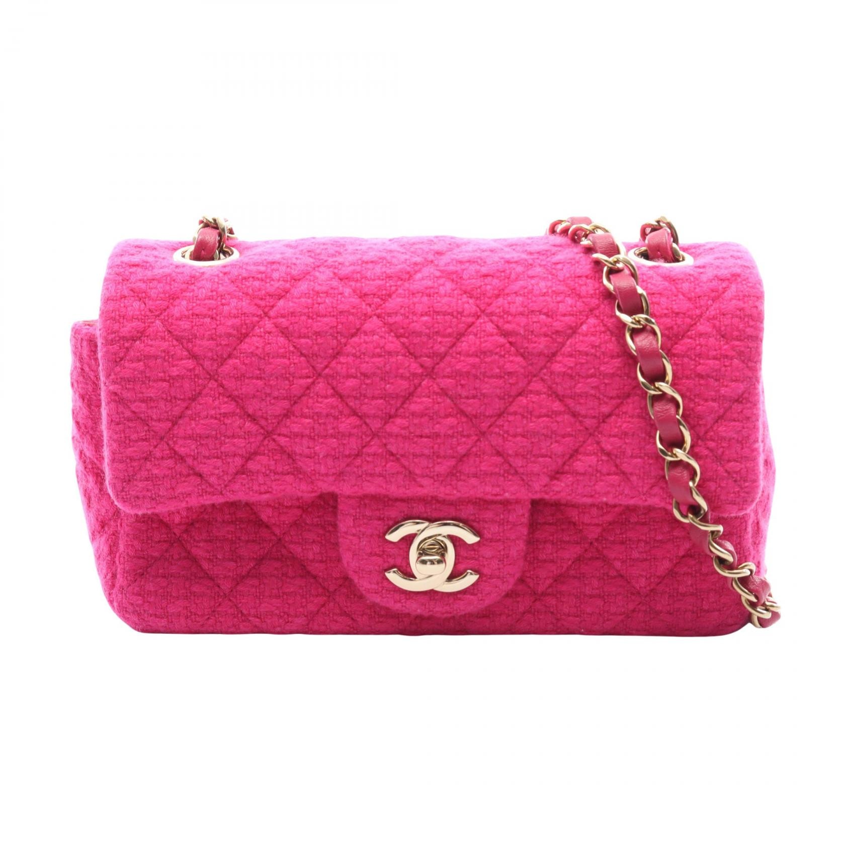 シャネル CHANEL ミニマトラッセ20 ショルダーバッグ バッグ ファブリック レザー レディース ピンク系 【中古】