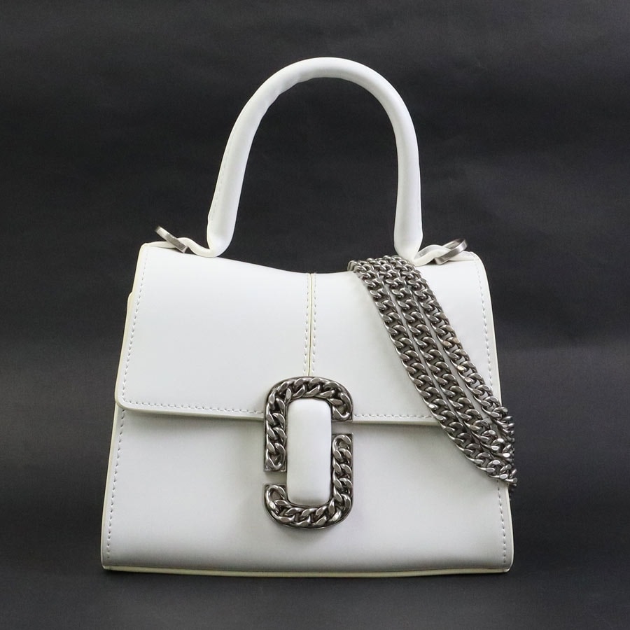 マークジェイコブス MARC JACOBS ハンドバッグ ショルダーバッグ レザー ホワイト レディース【中古】 56226g