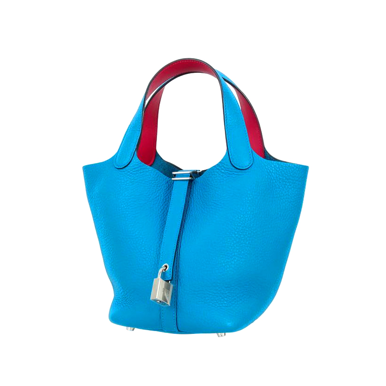HERMES エルメス ピコタン ロックPM ブルーフリーダ ローズメキシコ Y番 ブルー レディース トートバッグ