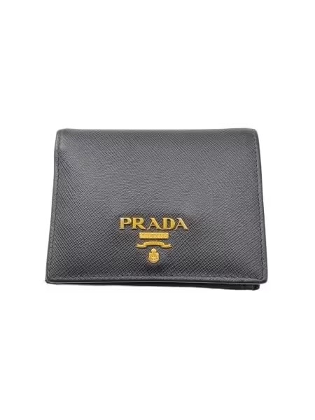 PRADA Small Saffiano Leather Wallet "Black/Pink"