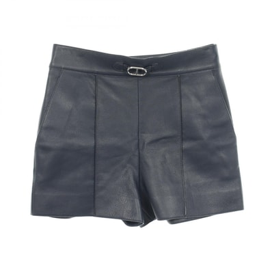 エルメス HERMES シェーヌダンクル ショート パンツ 衣料品 ボトムス レザー レディース ネイビー系 【中古】