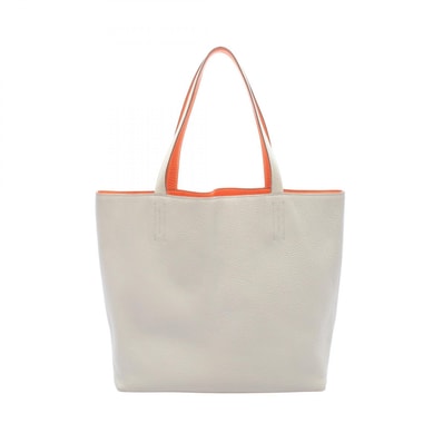 エルメス HERMES ドゥブルセンス45 パールグレー リバーシブル トートバッグ バッグ トリヨンクレマンス トリヨンクレマンス オレンジ □O刻印(2011年製造) レディース グレー系 / オレンジ系 【中古】