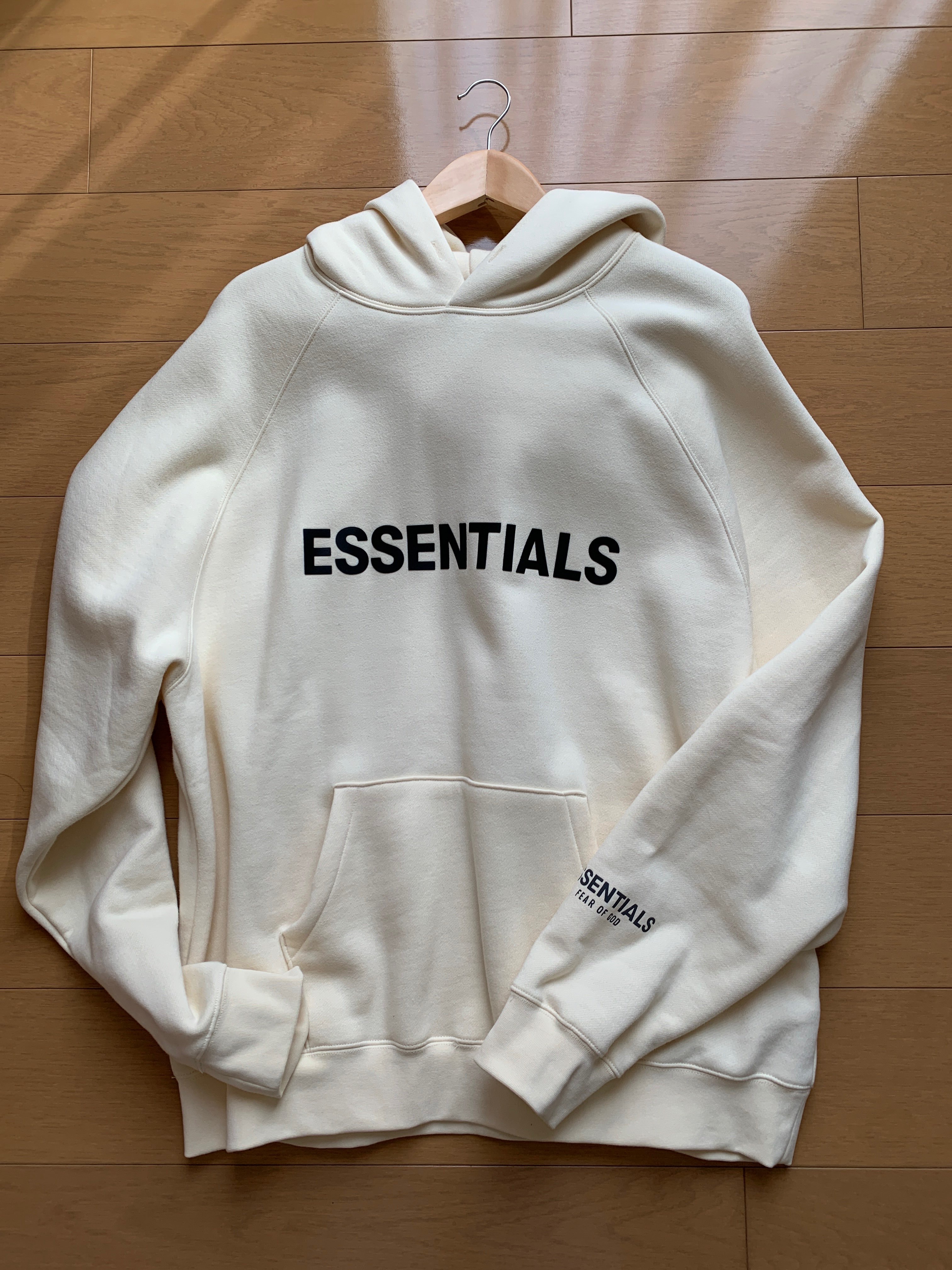 FEAR OF GOD ESSENTIALS 3D Silicon Applique Pullover Hoodie "Butter Cream"