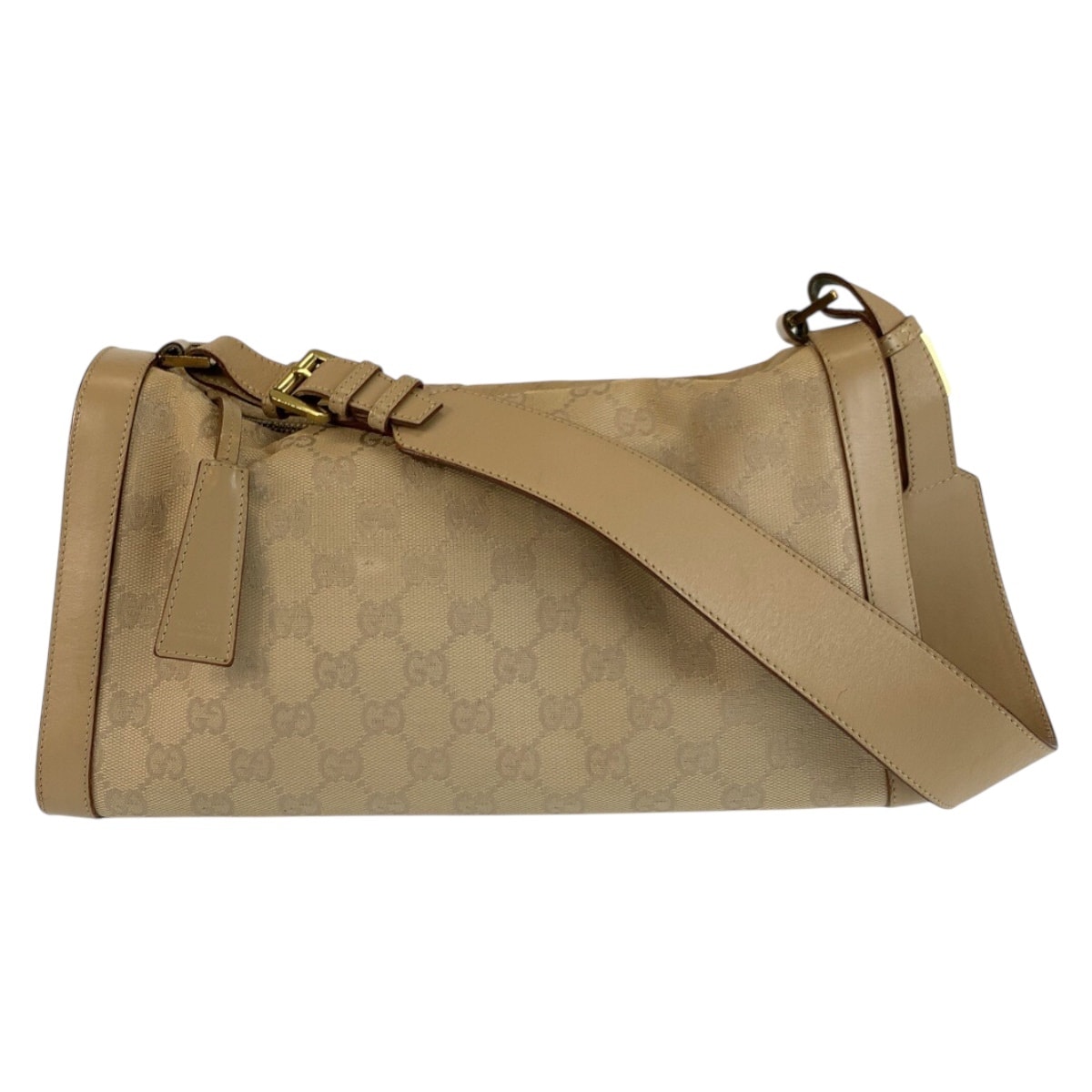 美品 GUCCI グッチ ベージュ ゴールド金具 GGキャンバス レザー/ ショルダーバッグ 602550 【中古】