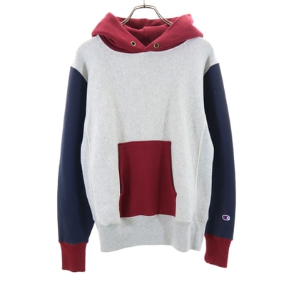 Champion チャンピオン リバースウィーブ 青単 復刻 長袖 スウェットパーカー M グレー系 プルオーバー 裏起毛