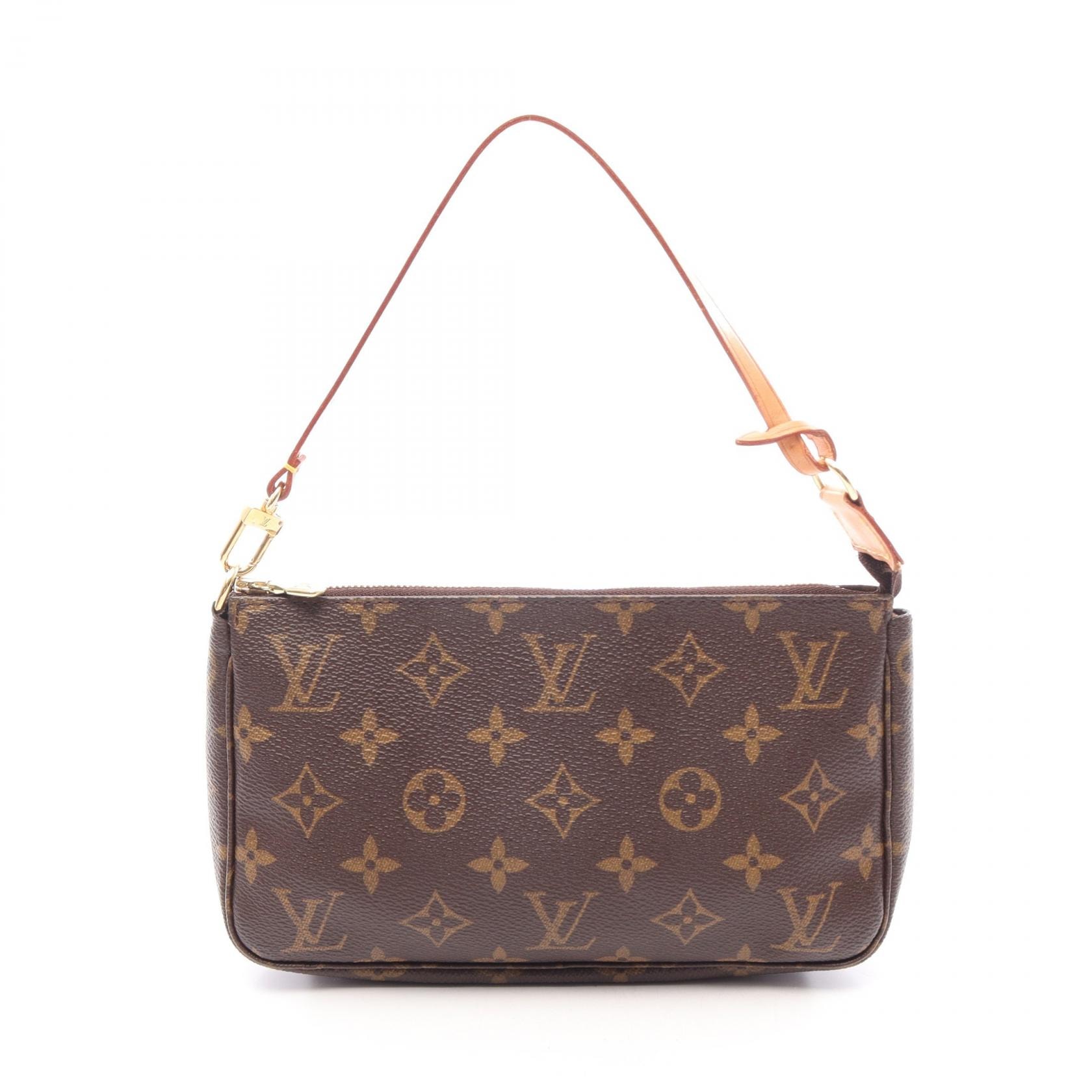 ルイ・ヴィトン LOUIS VUITTON ポシェットアクセソワール モノグラム ハンドバッグ バッグ PVCコーティングキャンバス レザー レディース ブラウン系 M51980 【中古】