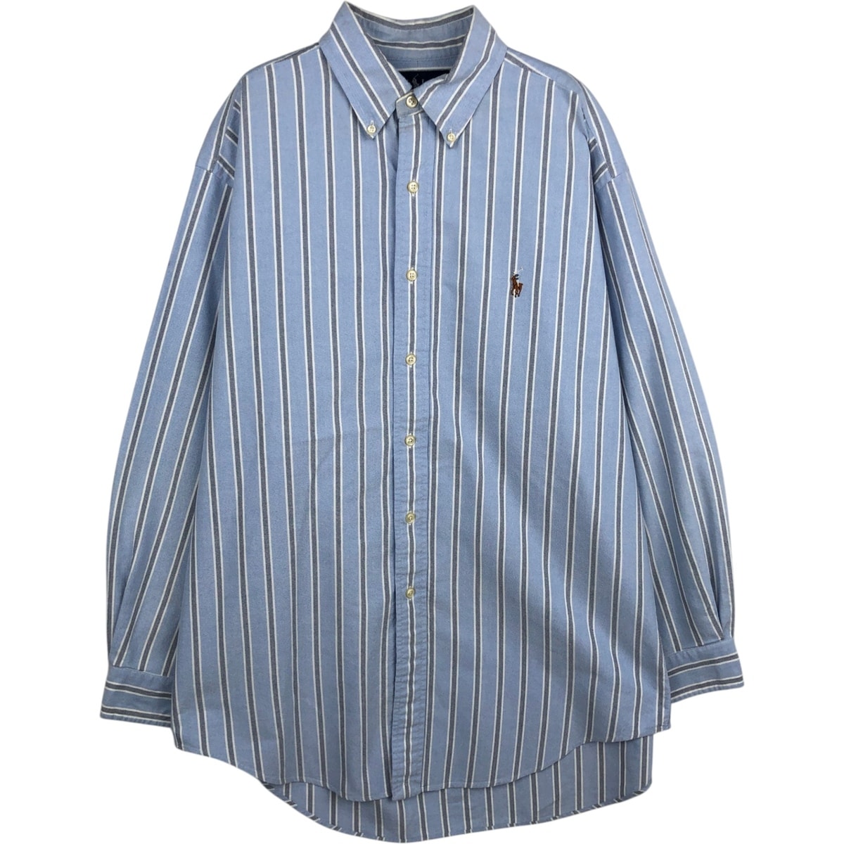 古着 ラルフローレン Ralph Lauren YARMOUTH マルチストライプ 長袖 ボタンダウンストライプシャツ メンズL相当/eaa628712