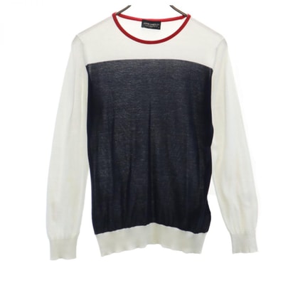 JOHN SMEDLEY ジョンスメドレー イギリス製 長袖 セーター M ホワイト系 ニット 薄手