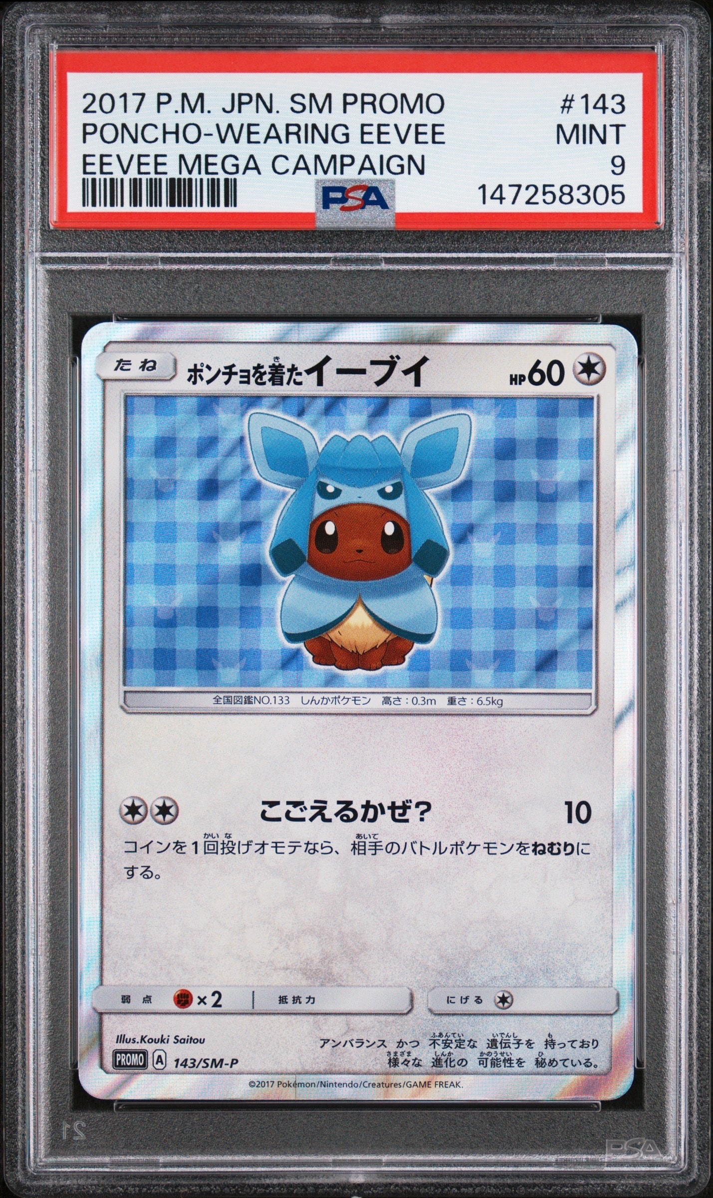 ポンチョを着たイーブイ: プロモ[SM-P 143](プロモーションカード「SM