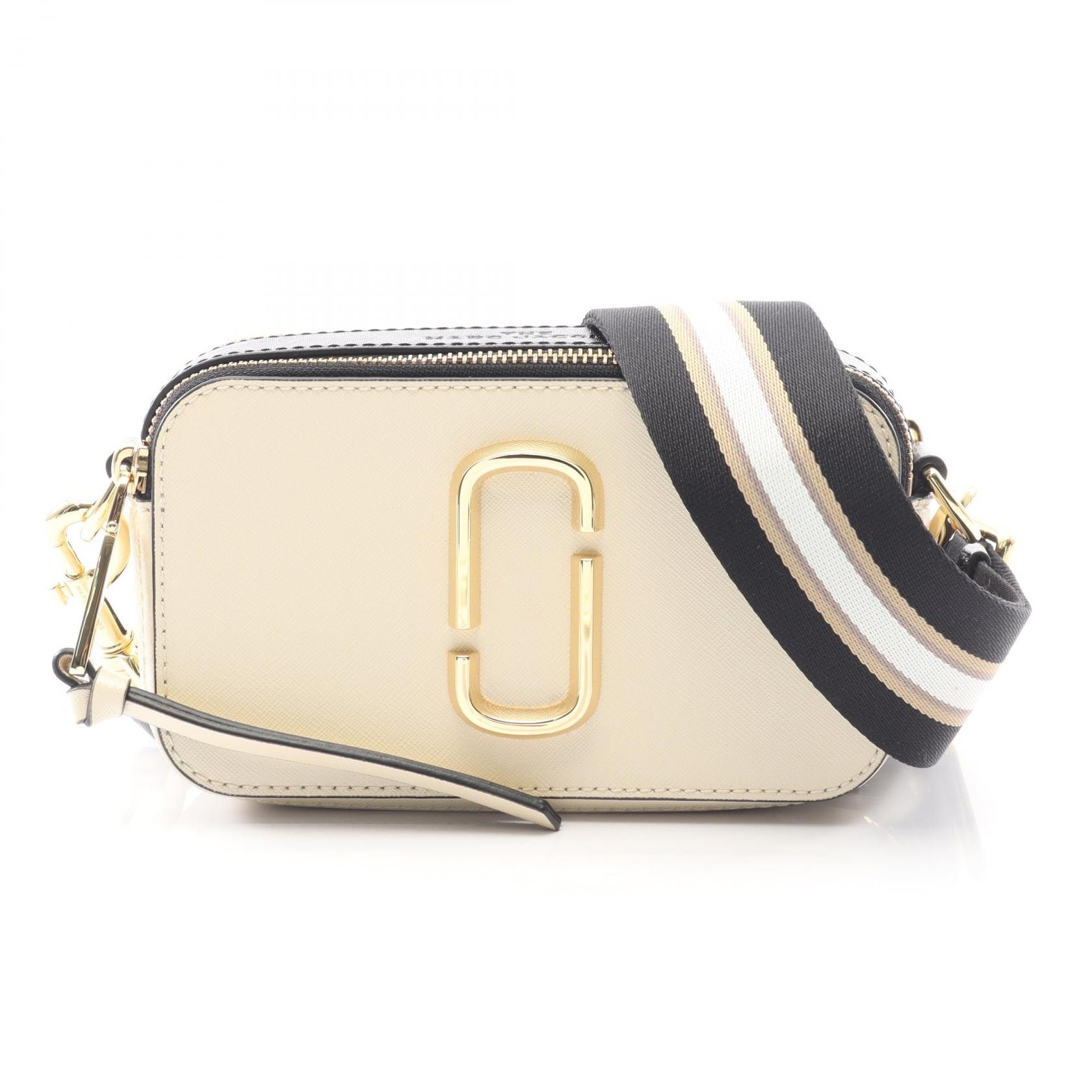 マークジェイコブス MARC JACOBS SNAPSHOT スナップショット カメラバッグ ショルダーバッグ バッグ レザー レディース ベージュ系 / ブラック系 M0012007 【中古】