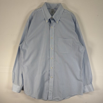古着 ブルックスブラザーズ Brooks Brothers 長袖シャツ ストライプ ボタンダウン 胸ポケ 16-33 L ブルー系 マルチカラー メンズ