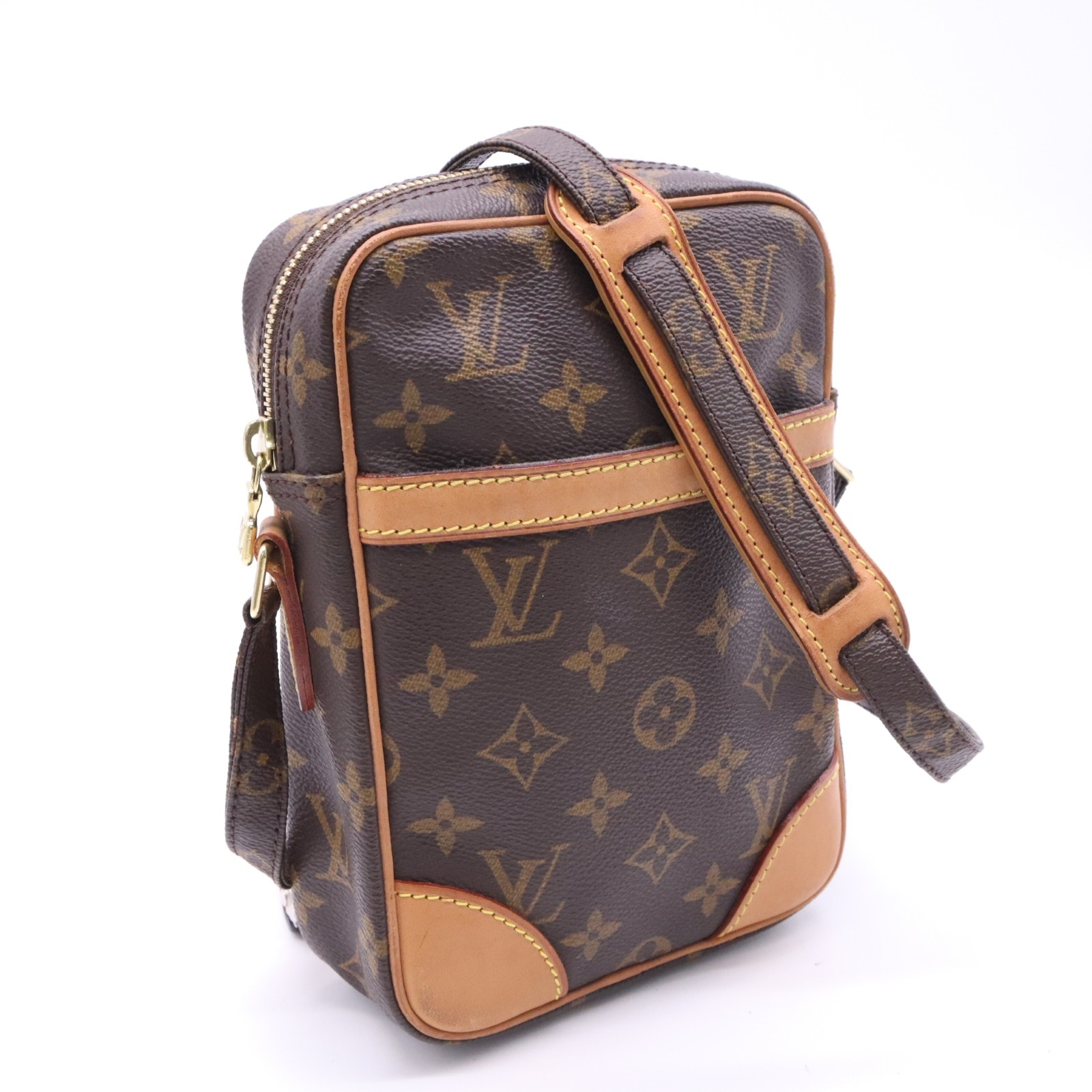 LOUIS VUITTON ルイ・ヴィトン モノグラム ダヌーブ M45266 ショルダーバッグ ブラウン ベージュ コーティングキャンバス レザー メンズ