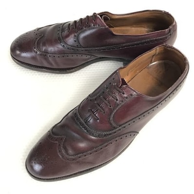 試着交換OK!80s-90s/旧ロゴVintage★ALDEN/オールデン 929★フルブローグ/ウイングチップ【9D/26.5-27.0/暗茶/BROWN】ビジネス/dress shoes◆pA-138