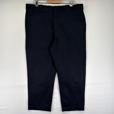 古着 ディッキーズ Dickies パンツ チノパン ストレート 874 ジッパーフライ センタープレス ワーク ブラック系 メンズ