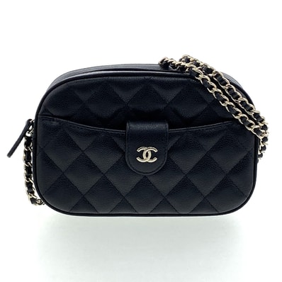 CHANEL シャネル タイムレス クラシックライン チェーンウォレット ショルダーバッグ AP3998 キャビアスキン ブラック ゴールド金具 レディース【中古】