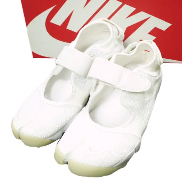 新品 NIKE ナイキ WMNS AIR RIFT ウィメンズ エアリフト 896283-100 US11(28cm) WHITE/WHITE-PURE PLATINUM 足袋 ベルト テープ スニーカー シューズ g24694
