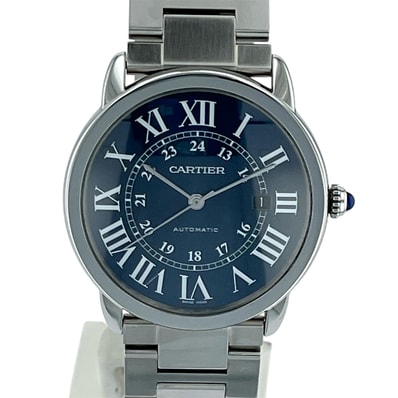 CARTIER カルティエ ロンド ソロ オート 42mm ブルー XL 腕時計 WSRN0023 ステンレス シルバー 自動巻き メンズ【中古】
