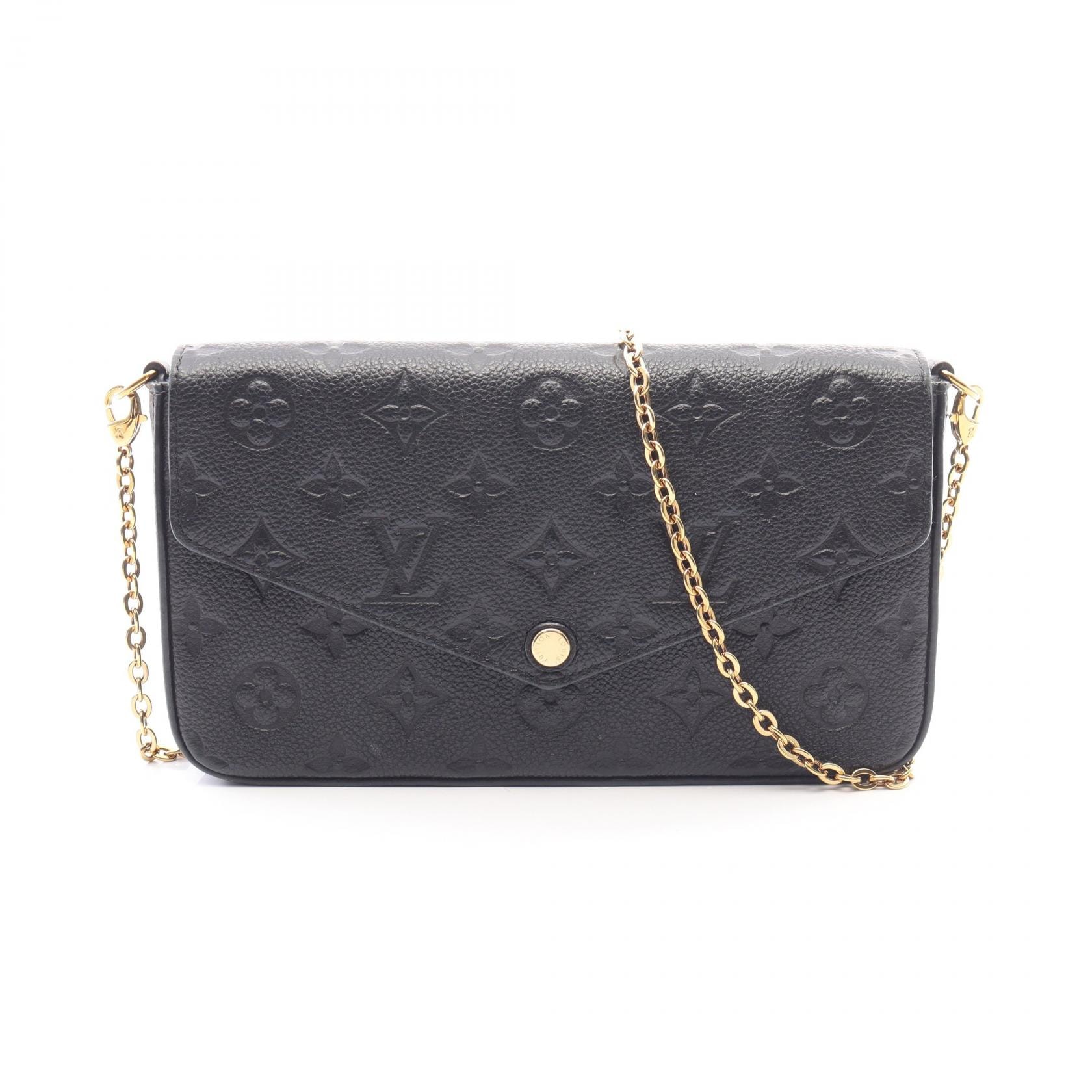 ルイ・ヴィトン LOUIS VUITTON ポシェット フェリシー ショルダーバッグ バッグ レザー モノグラム・アンプラント ノワール レディース ブラック系 M64064 【中古】