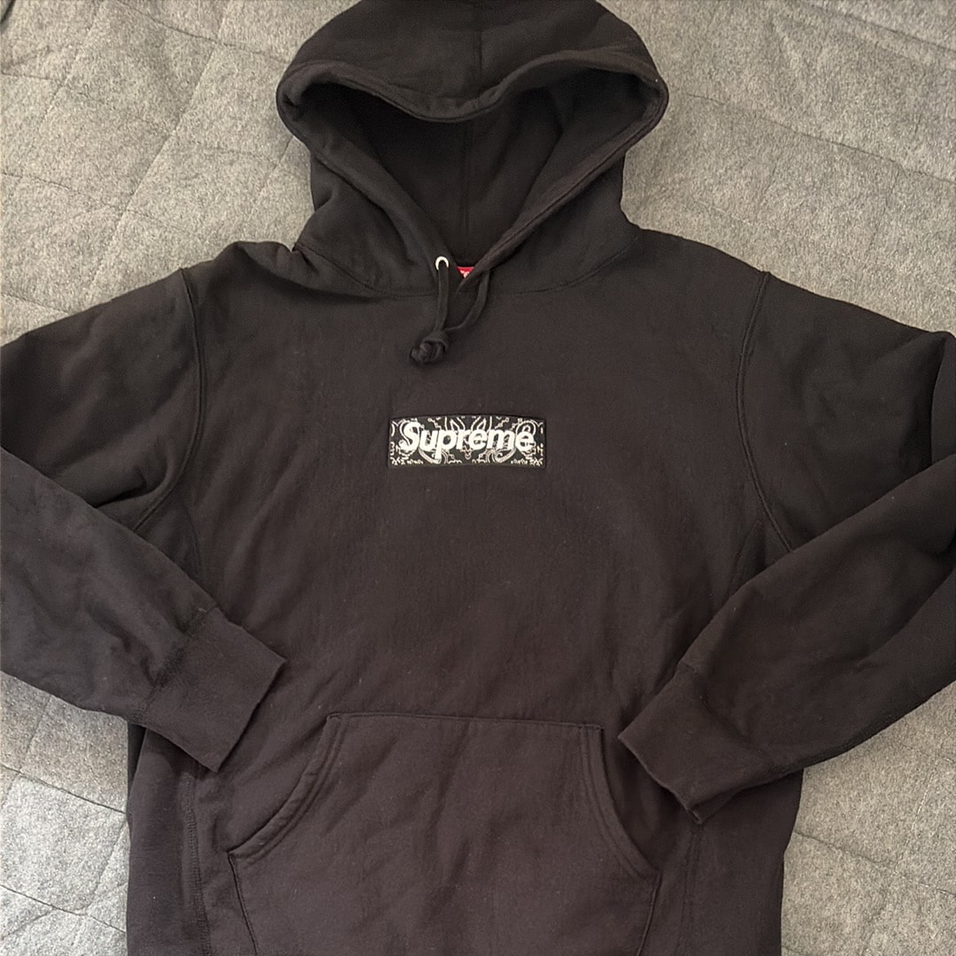 Supreme Bandana Box Logo Hooded Sweatshirt "Black"