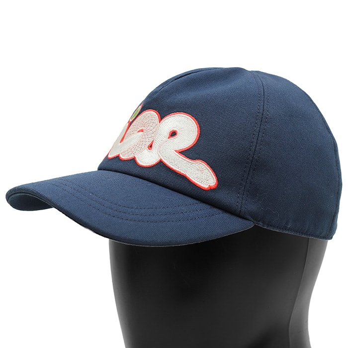 【SALE】Dior ディオール × KAWS ベースボールキャップ サイズ S メンズ レディース ユニセックス キャップ ロゴ スネーク 蛇モチーフ 刺繍 ワッペン コットン100% 帽子 小物 ネイビー 紺 イタリア製