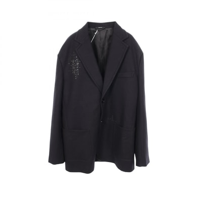 エルメス HERMES レザーパッチ 衣料品 アウター ウール メンズ ブラック系 【中古】