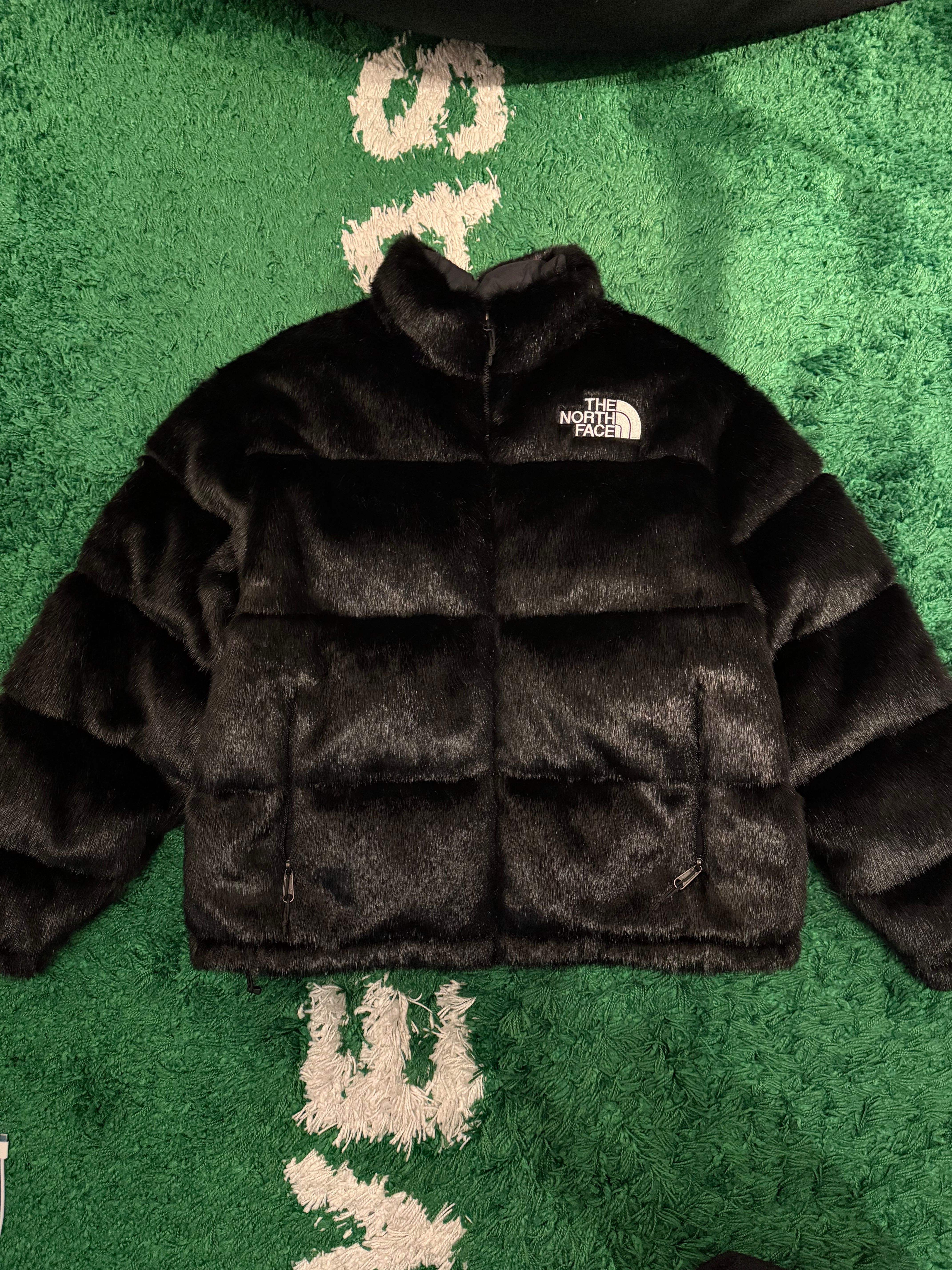 Supreme x The North Face Faux Fur Nuptse Jacket "Black"