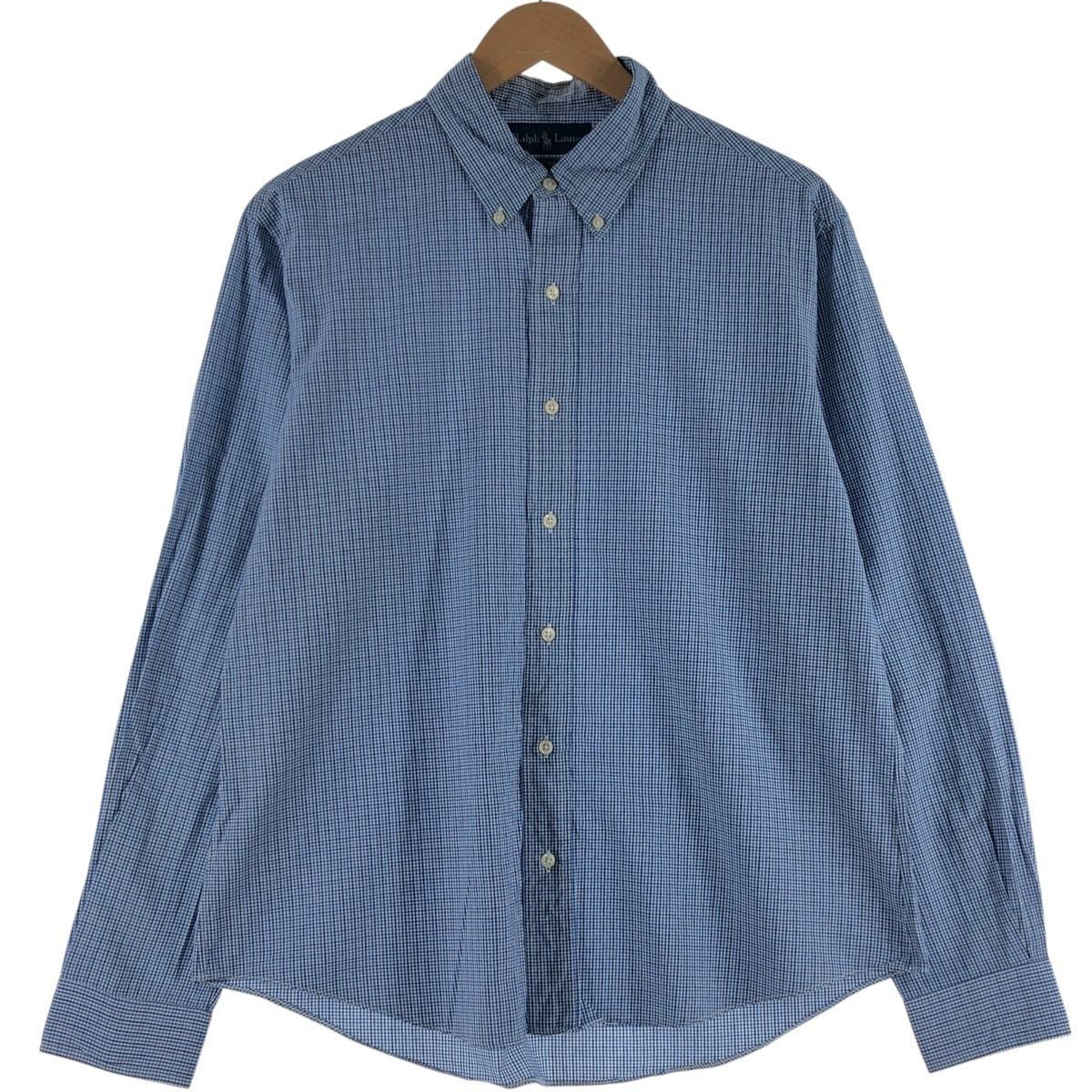 古着 ラルフローレン Ralph Lauren CUSTOM FIT 長袖 ボタンダウンチェックシャツ メンズL相当/eaa539073