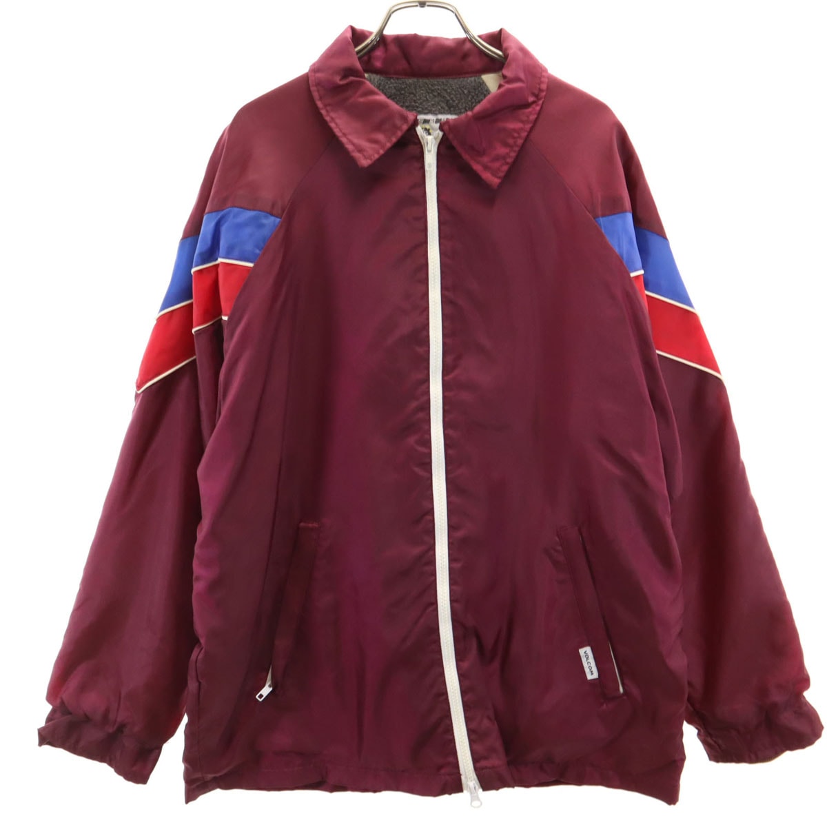 VOLCOM ボルコム 90s オールド ナイロンジャケット S ボルドー 裏フリース