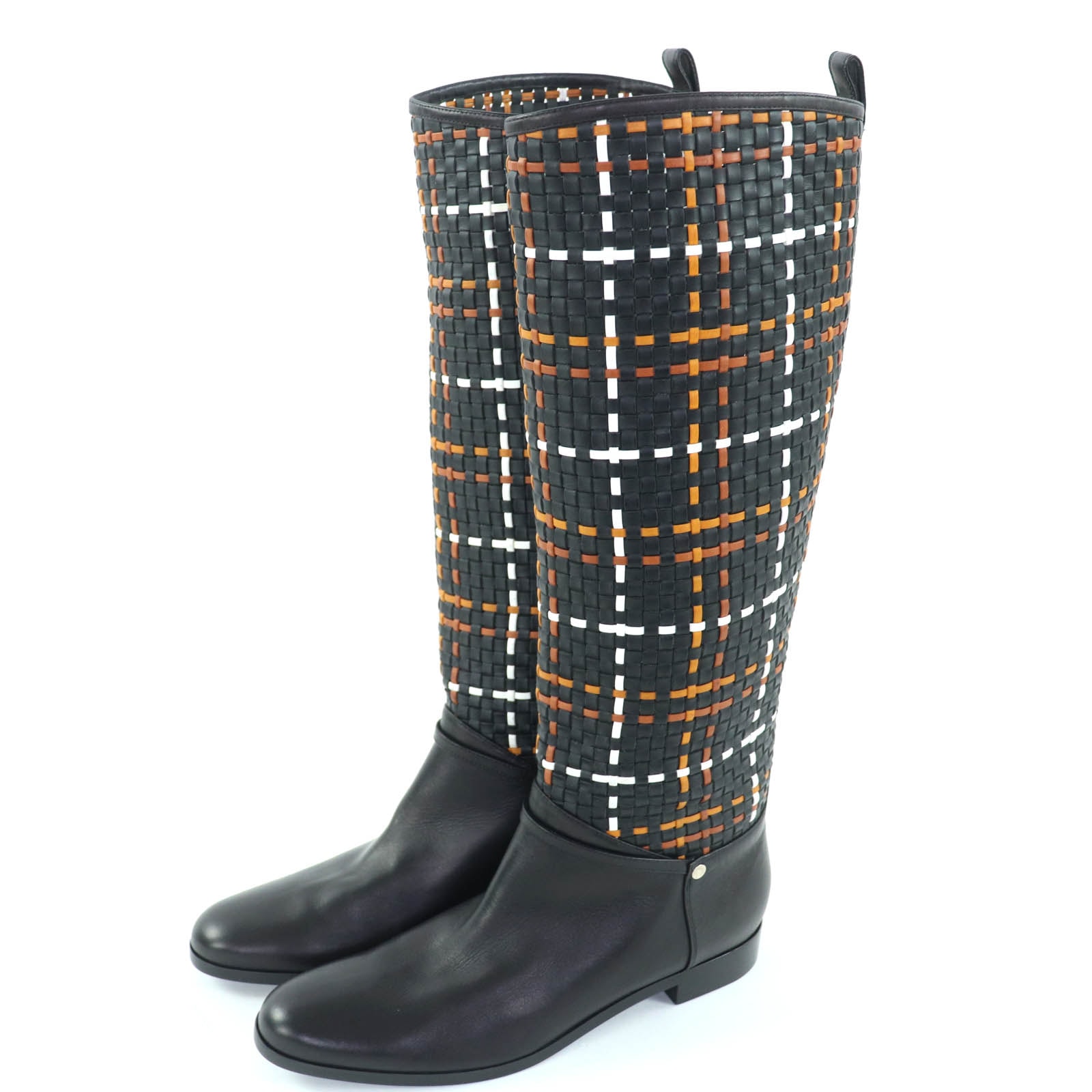 極美品 エルメス ロングブーツ ブラック レディース 37.5