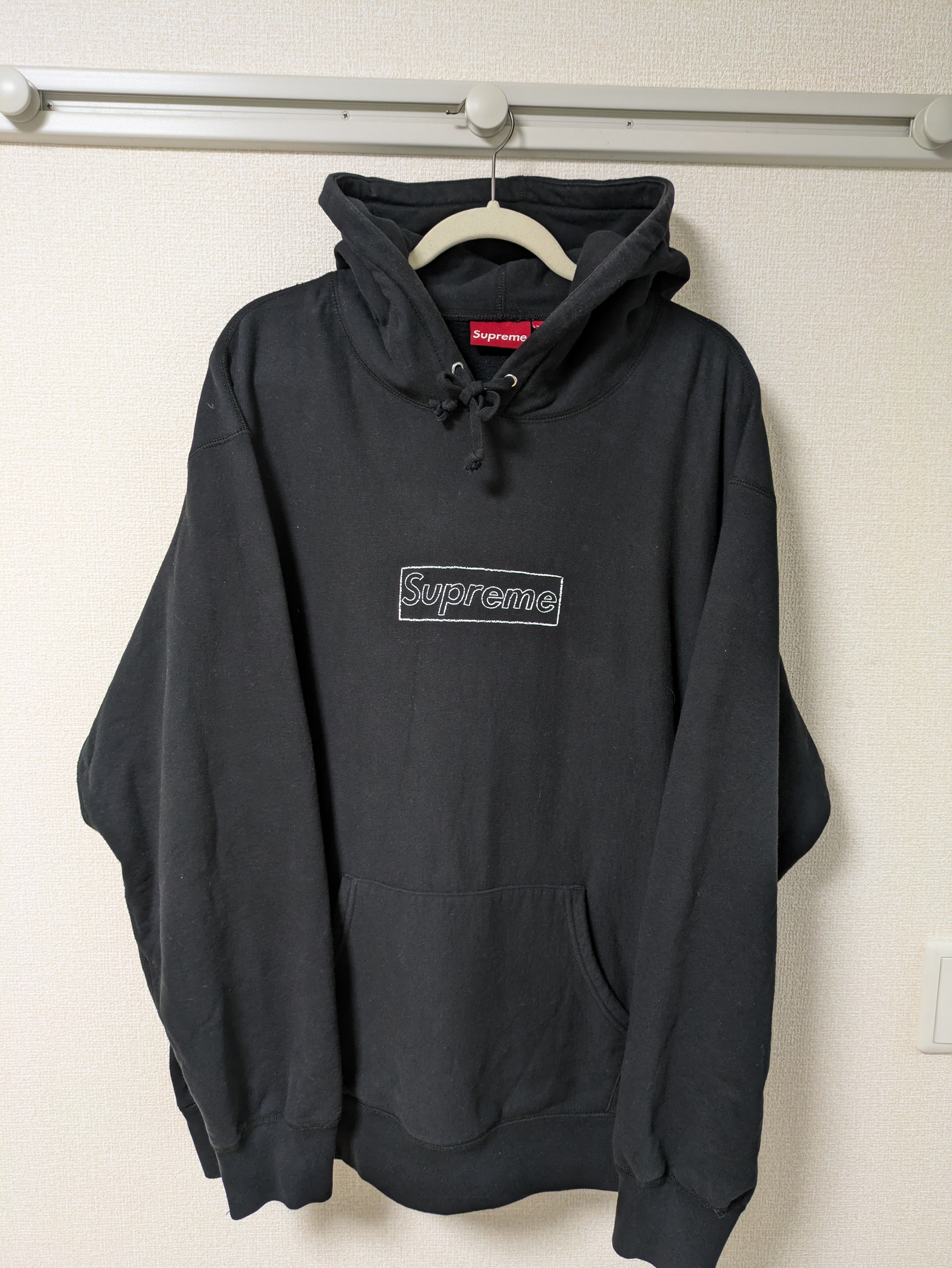 Supreme KAWS Chalk Logo Hooded Sweatshirt "Black"(2021)