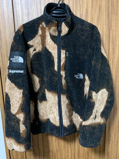 Supreme x The North Face Bleached Denim Print Fleece Jacket "Black"