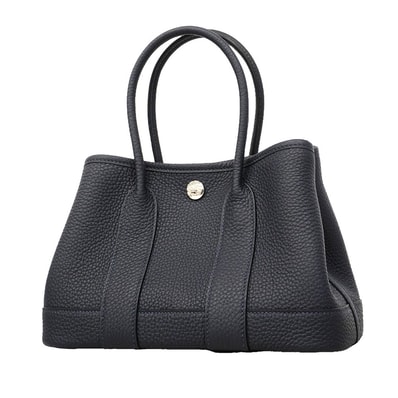 【6he5026】エルメス トートバッグ ネオガーデン トゴ ブルーニュイ シルバー金具 G刻印【中古】レディース