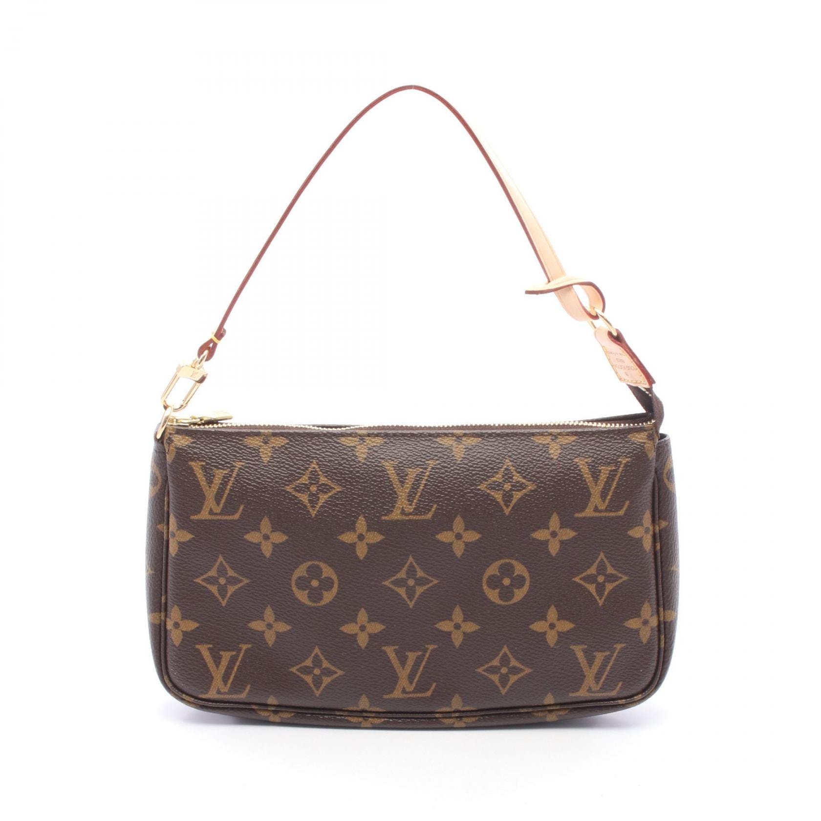 ルイ・ヴィトン LOUIS VUITTON ポシェットアクセソワール モノグラム ハンドバッグ バッグ PVCコーティングキャンバス レザー モノグラム レディース ブラウン系 M51980 【中古】