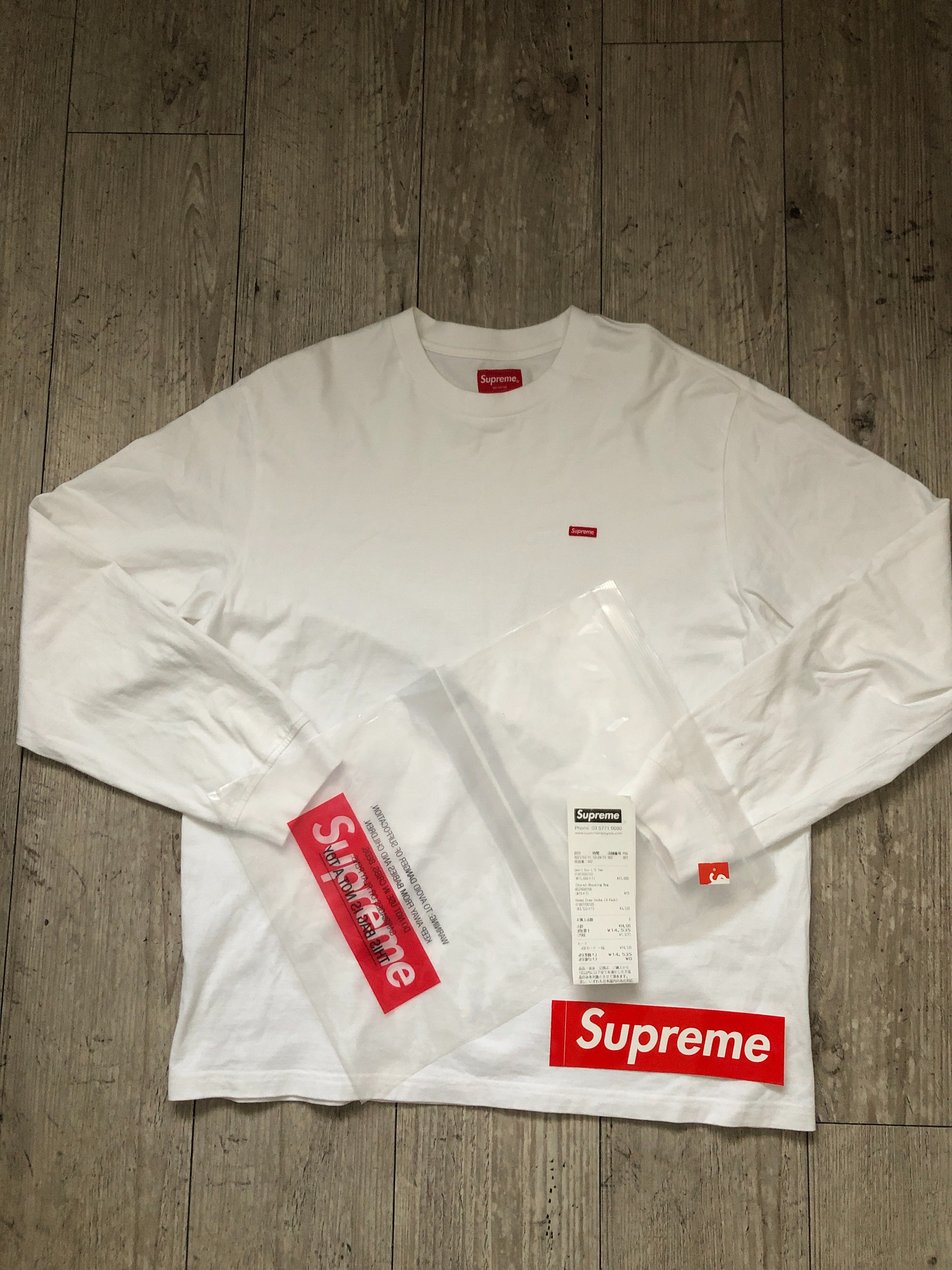 Supreme Small Box L/S Tee "White"(21SS)