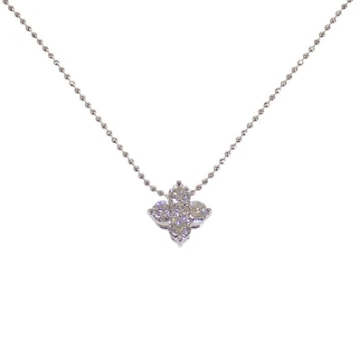 デザインジュエリー クローバー ネックレス Pt850プラチナ Pt900プラチナ ダイヤモンド レディース【中古】【Aランク】