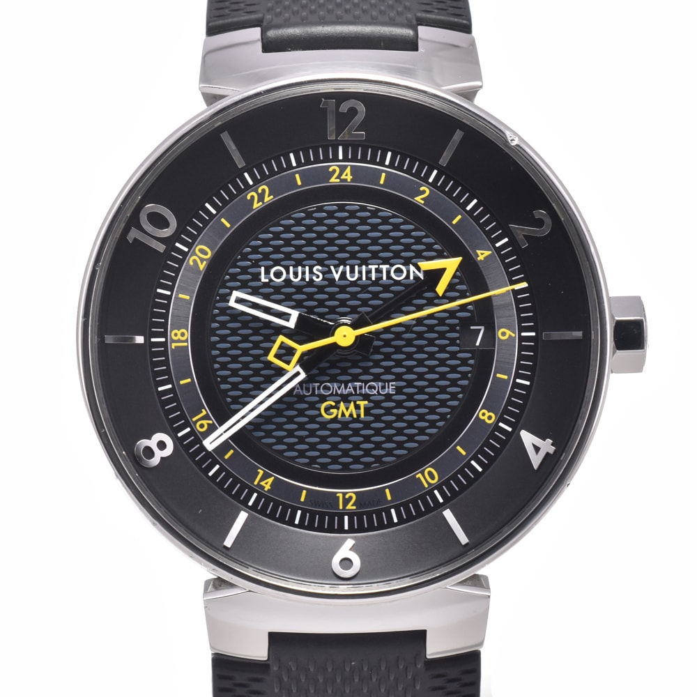 ルイ・ヴィトン LOUIS VUITTON Q8D30 タンブール ムーン GMT ブラック 自動巻き メンズ 良品 腕時計 H#149989