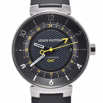 ルイ・ヴィトン LOUIS VUITTON Q8D30 タンブール ムーン GMT ブラック 自動巻き メンズ 良品 腕時計 H#149989