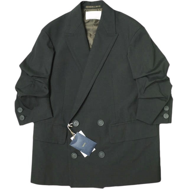 新品 kolor カラー 23AW 日本製 アームシュリンク ダブルジャケット 23WCM-J01104 1 BLACK 定価127,600円 テーラード アウター g22140