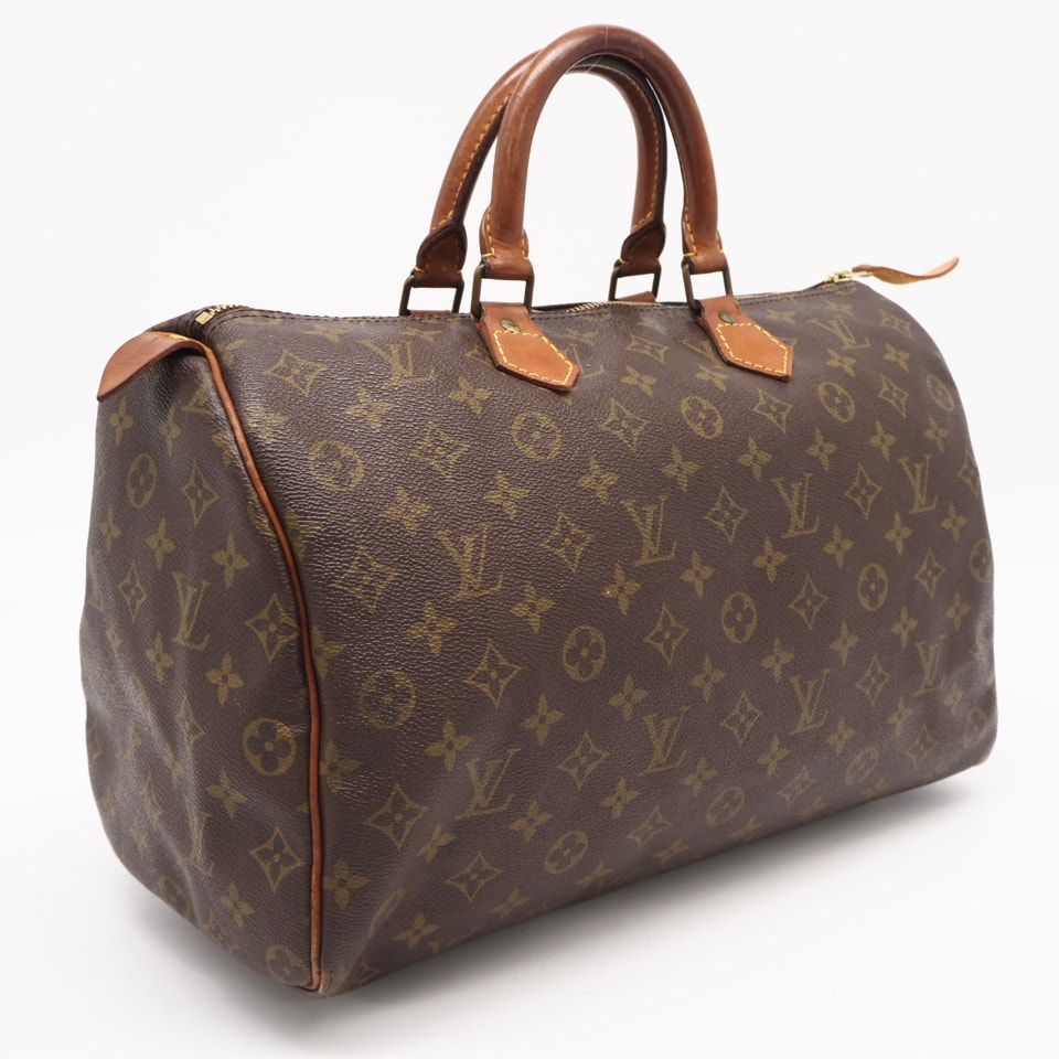 LOUIS VUITTON ルイ・ヴィトン モノグラム キャンバス スピーディ35 M41524 ハンドバッグ ブラウン コーティングキャンバス レザー レディース