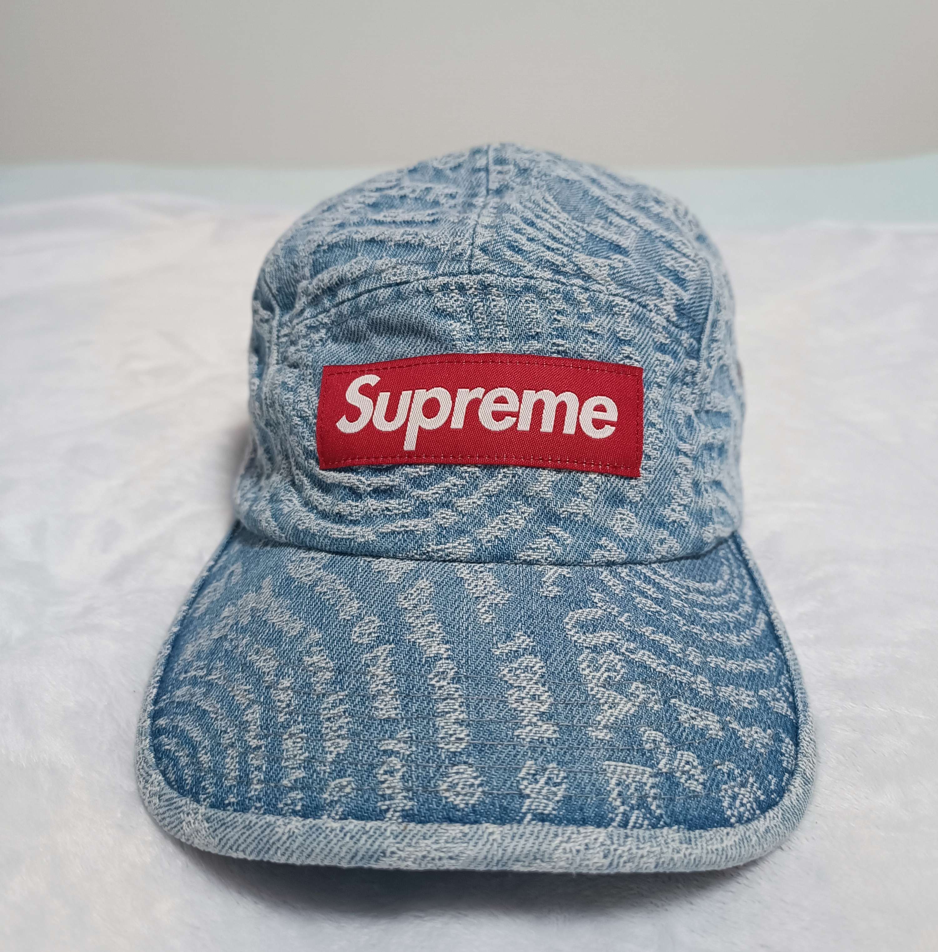 Supreme Circles Jacquard Denim Camp Cap "Blue"