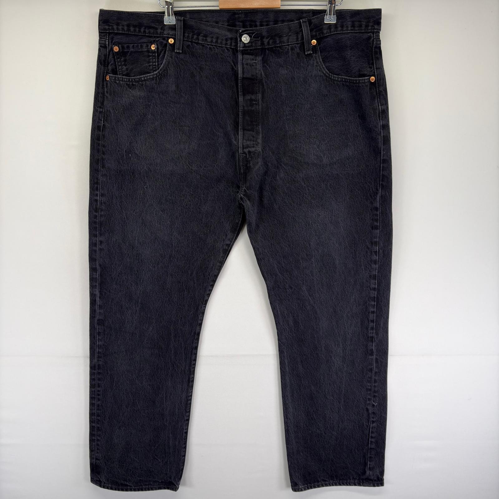 古着 リーバイス Levi's デニム パンツ 501 5ポケット ストレート ボタンフライ ジーパン 大きいサイズ w44 L32  ブラック系 メンズ