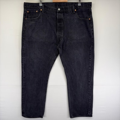 古着 リーバイス Levi's デニム パンツ 501 5ポケット ストレート ボタンフライ ジーパン 大きいサイズ w44 L32 ブラック系 メンズ