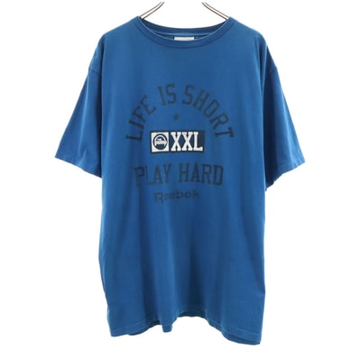 Reebok リーボック 90s USA製 オールド 半袖 Tシャツ XL ブルー系