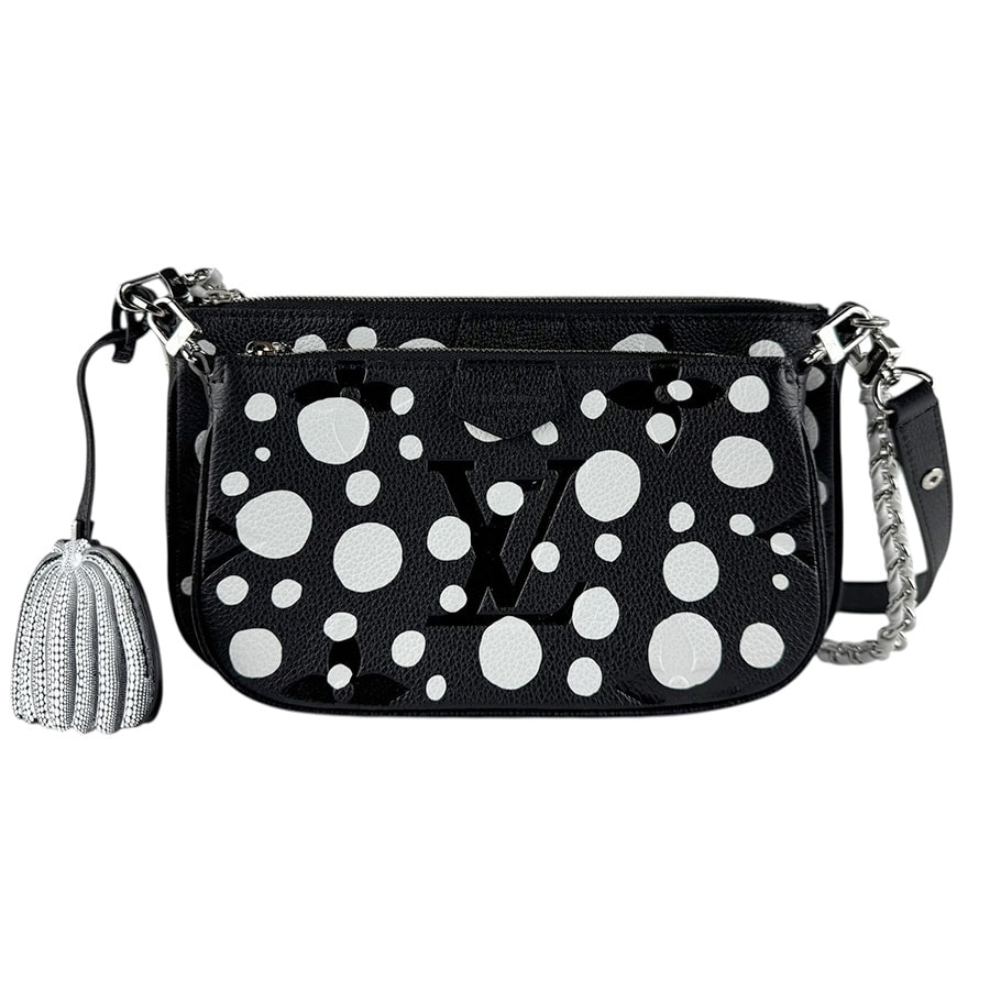 ルイ ヴィトン LOUIS VUITTON 2Wayバッグ ショルダーバッグ LV x YK ミュルティ ポシェット アクセソワール モノグラムアンプラント ブラック/ホワイト シルバー レディース M46410【中古】 z8162