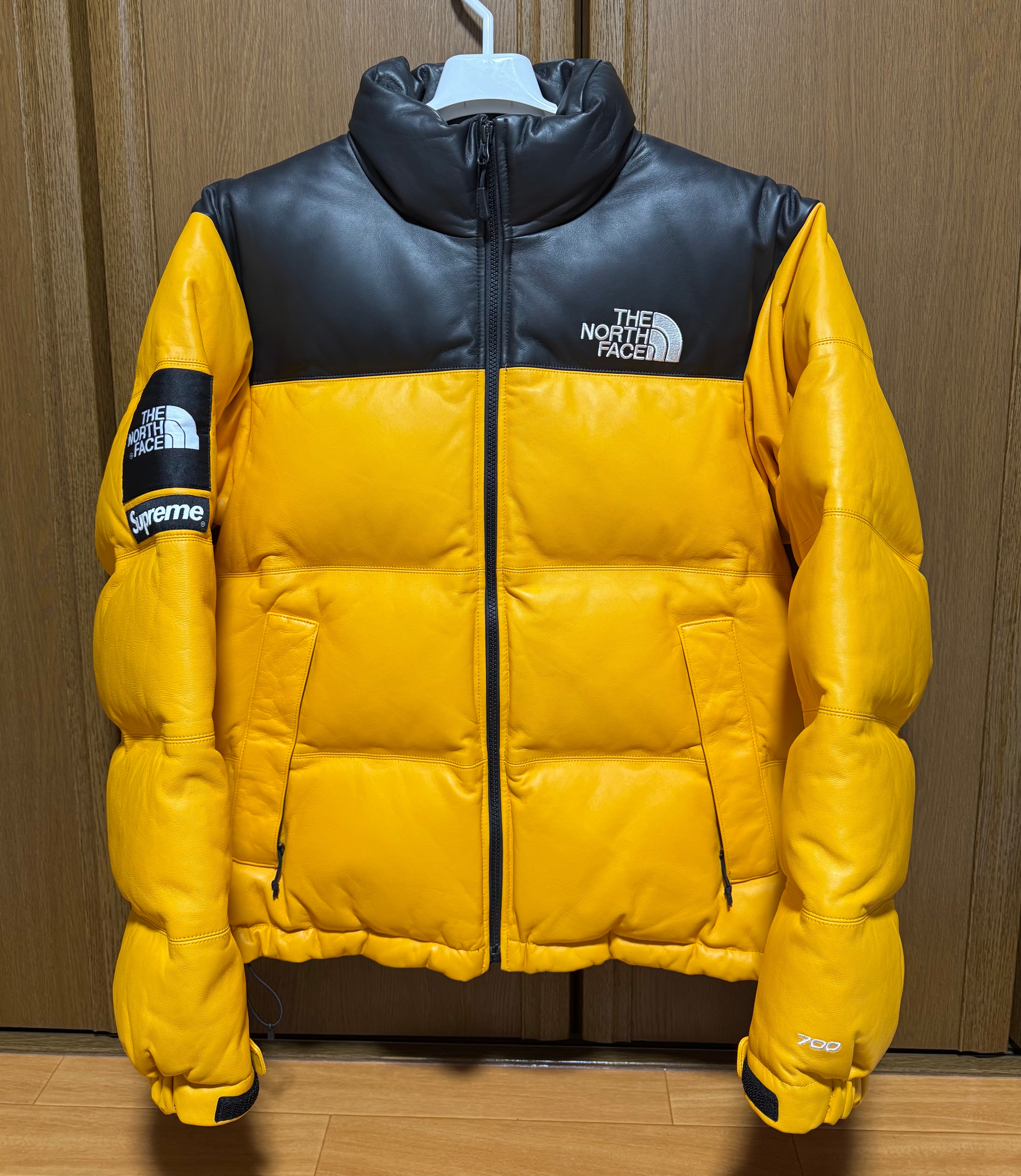 Supreme x The North Face Leather Nuptse Jacket "Yellow"