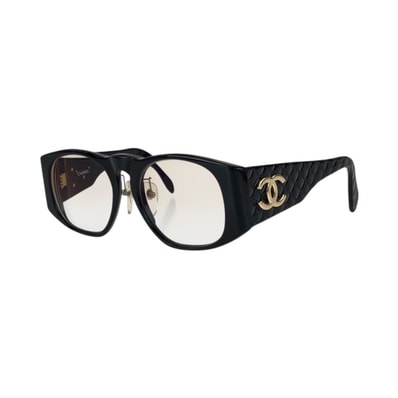 美品 CHANEL シャネル マトラッセ ココマーク ブラック 黒 ゴールド金具 プラスチック メタル/ サングラス メガネ 男女兼用 ウェリントン 602467 【中古】