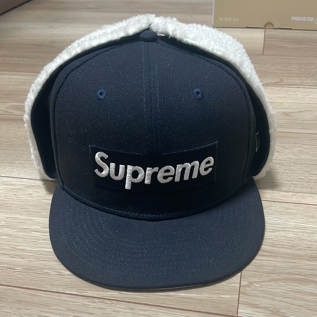 Supreme Earflap Box Logo New Era "Navy"