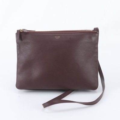 ■極美品 セリーヌトリオ ショルダーバッグ レザー